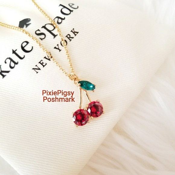 Kate Spade Ma Cherie Cherry Gold Pendant Necklace - Picture 2 of 4
